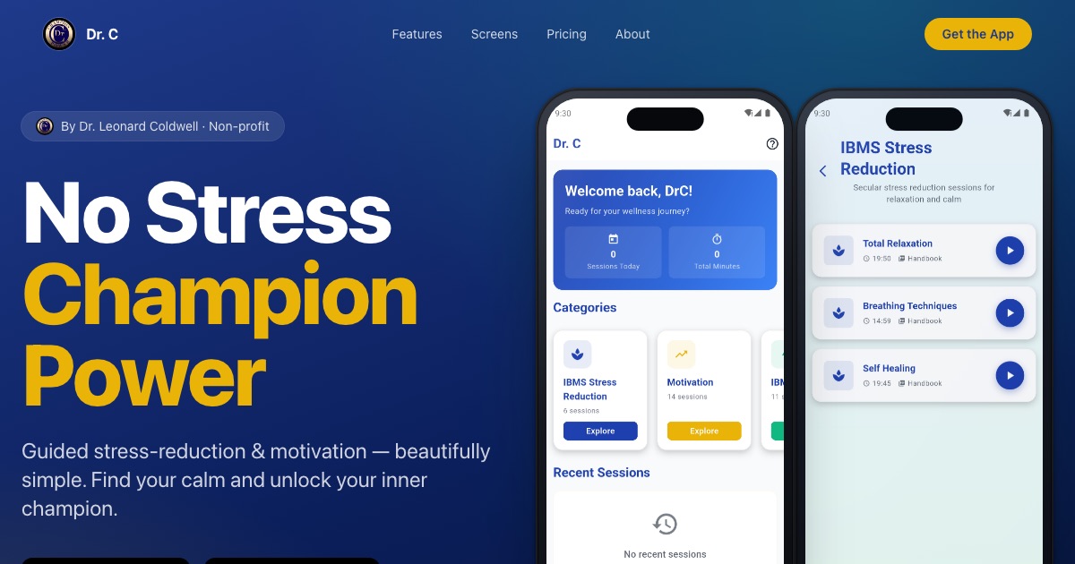 Patient Wellness App — IBMS stress reduction, published on Google Play